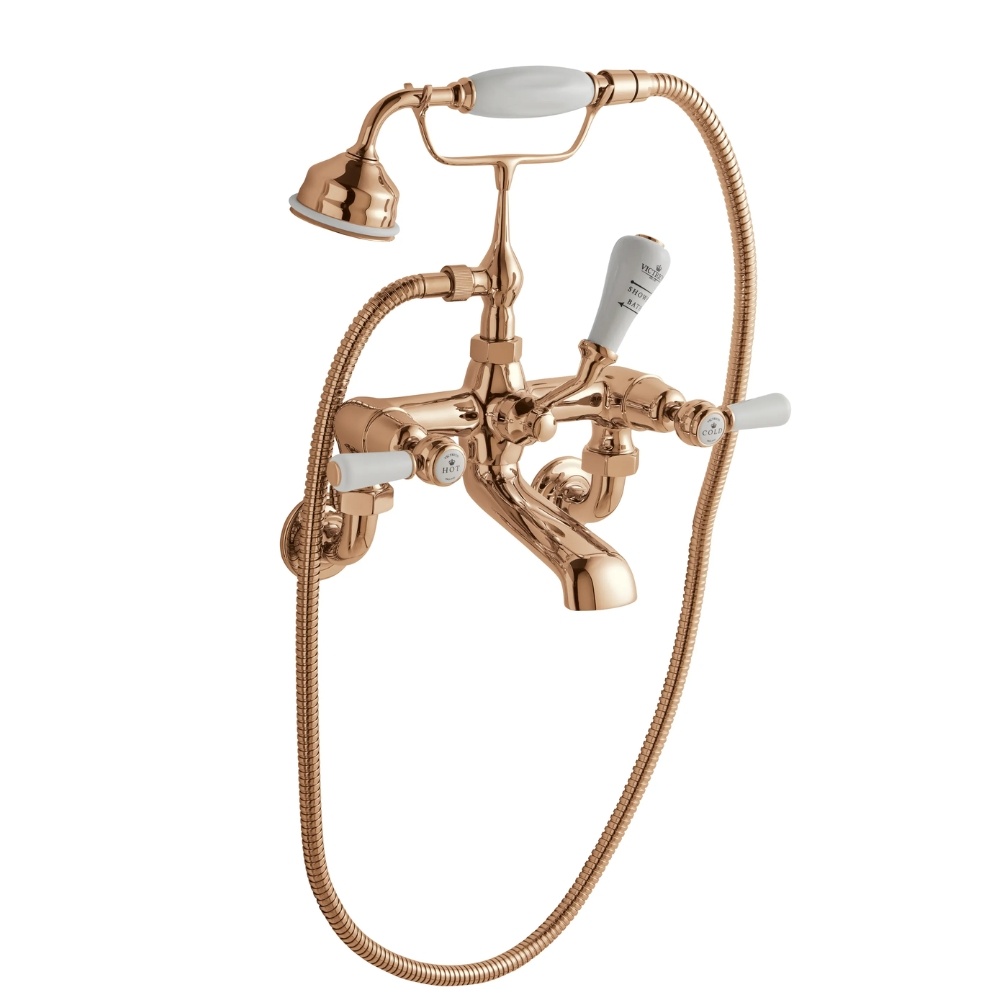 BC Designs Victrion Lever Copper Wall Mounted Bath Shower Mixer Cut Out